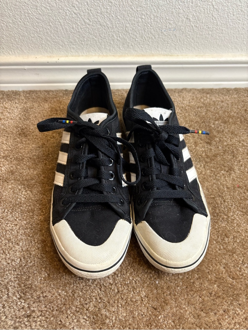 adidas Black and White Low-Top Athletic Sneakers